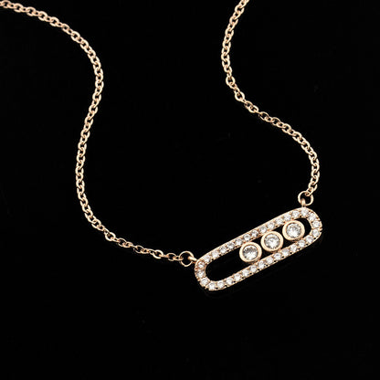 Factory direct Korean creative simple charming zircon two-color necklace jewelry Joker three-color optional
