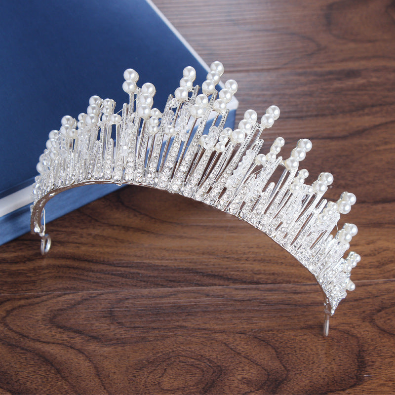 Bridal Crown Headpiece Wedding Dress Hair Accessories Pearl Crown Accessories Princess Headband Jewelry Wedding Essentials Crystal