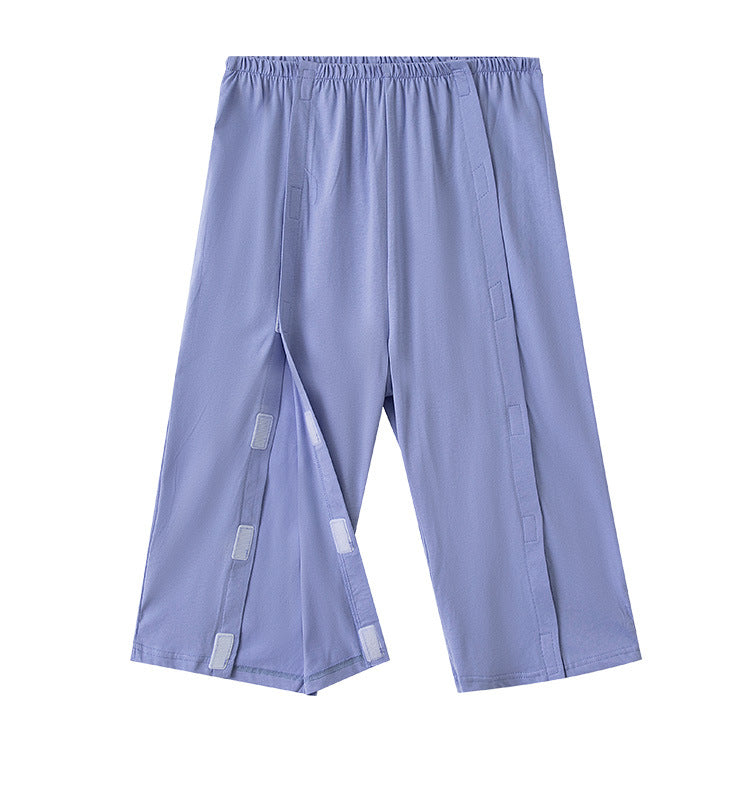 Summer patient care clothing easy to put on and take off hospital gown short sleeve cotton middle-aged and elderly medical clothing fracture clothing wholesale