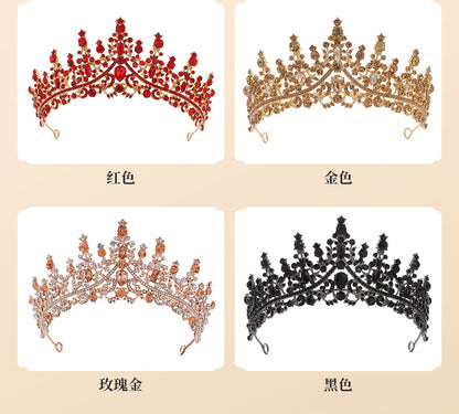 Cross Border Birthday Hair Accessories Party Headband Bridal Crown Headwear Alloy Rhinestone Headband Wedding Hot Crown Jewelry