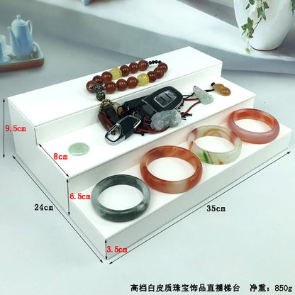 Ice Flower Velvet Jewelry Box Display Plate Ring Bracelet Trapezoidal Jewelry Display Stand Gold and Silver Jewelry Props