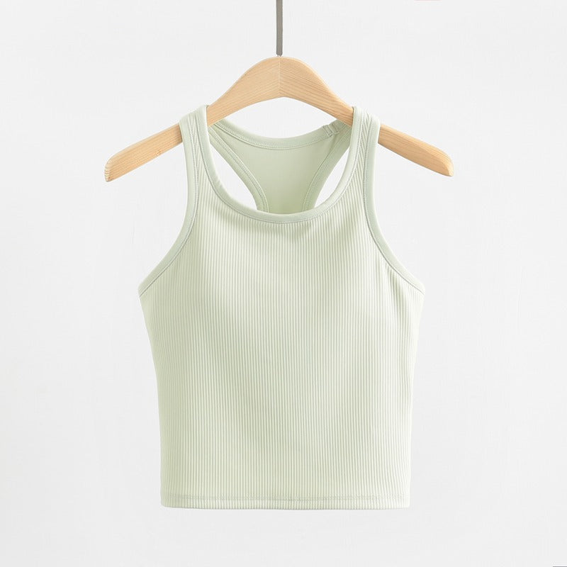 Original ebb yoga vest women's I-character sports outer wear tight quick-drying with chest pad running bra fitness upper