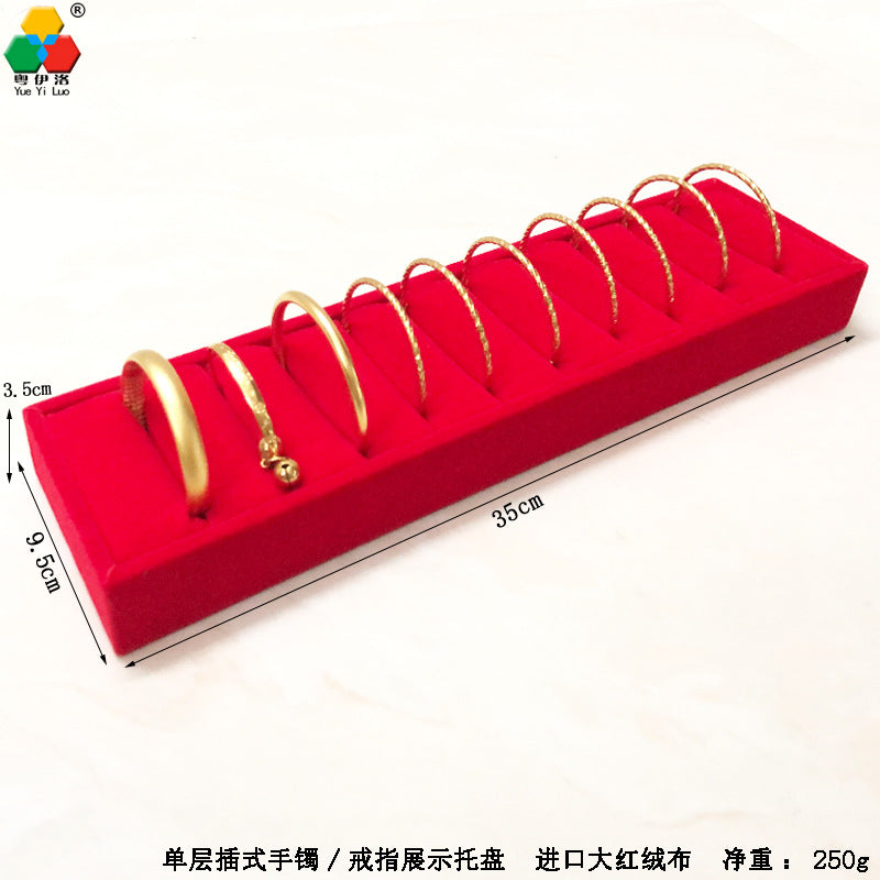Ice Flower Velvet Jewelry Box Display Plate Ring Bracelet Trapezoidal Jewelry Display Stand Gold and Silver Jewelry Props