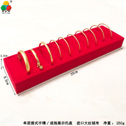 Ice Flower Velvet Jewelry Box Display Plate Ring Bracelet Trapezoidal Jewelry Display Stand Gold and Silver Jewelry Props