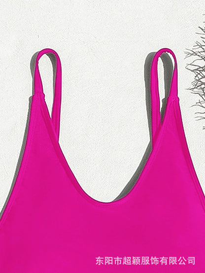 2024 new hot-selling backless one-piece swimsuit sexy slim swimsuit women's bikini foreign trade European and American beach wear