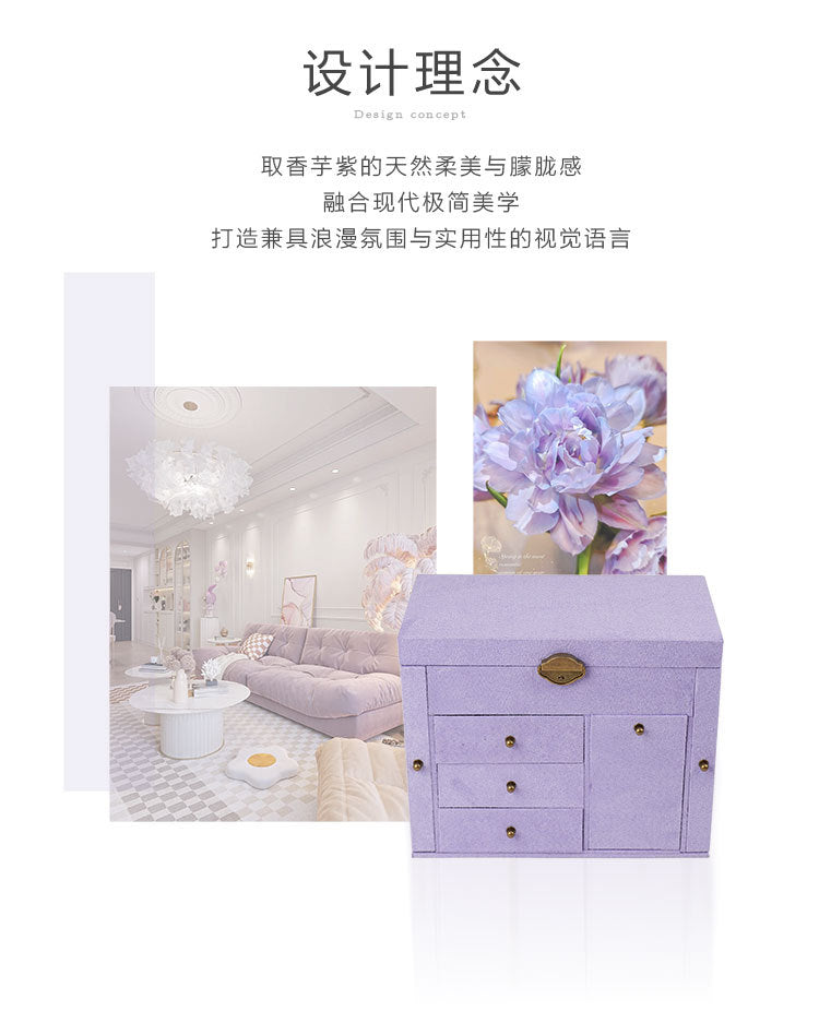 Storage Jewelry Box 2025 New High-End Multi-Layered High-End Necklace Ring Bracelet Large-Capacity Jewelry Box