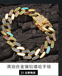 Hip-hop ancient cute European and American new sword of justice bracelet copper inlaid zircon full diamond trend Joker jewelry wholesale