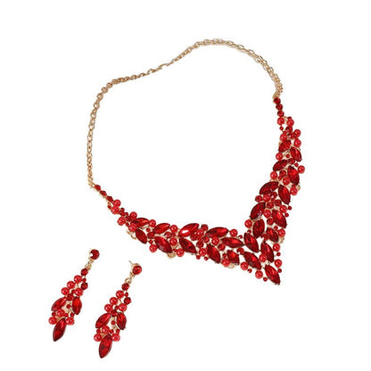 European and American Cross-Border Necklace, Earrings, Jewelry Set, Bridal Banquet Dress Accessories, Fashionable Women's Jewelry, Light Luxury Style