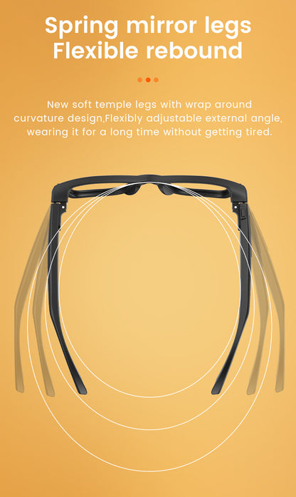 E09 Smart Camera Glasses, Fashionable Video Eyewear, TR Flexible Material, Dual Microphone Noise Reduction, Real-time App