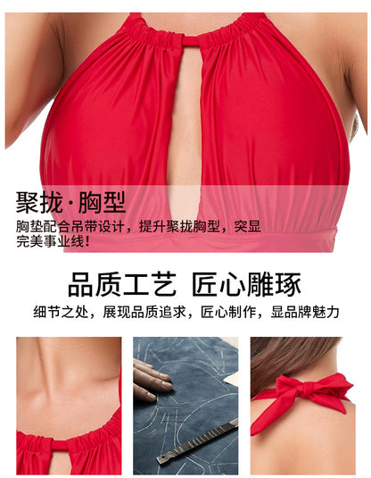 New Cross-Border Manufacturer Direct Supply One-Piece Push-Up Bikini, Waist-Slimming Swimsuit, Large Quantity, Preferential Price