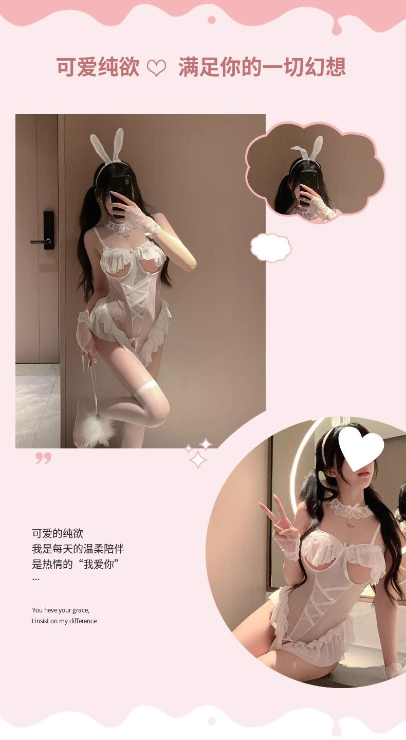 Small Chest Sex Lingerie Sexy Non-take-off Bunny Cute Pure Desire qqny2025 New Flirting Uniform Tempting Dress