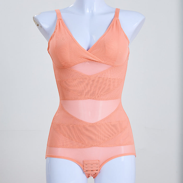 Hot Selling Body Shaping One-Body Shaping One-Body Shaping Sling V-Neck Cup Mesh Waist Plastic Breathable Sports Body Shaping One-Body Shaping One-Body Shaping