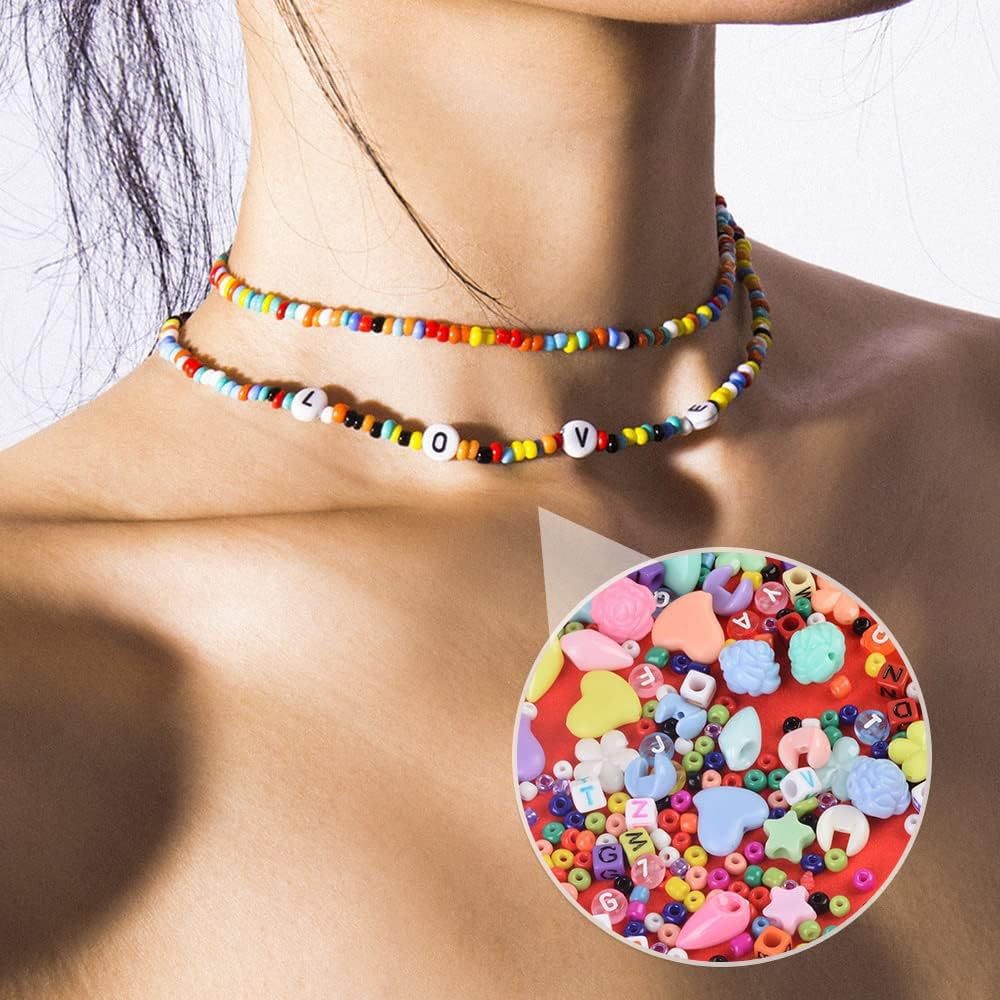 Jewelry Making Kit with Jewelry Beads, Jewelry Pliers, Necklace Bracelet Beaded Wire DIY Jewelry Accessories Set