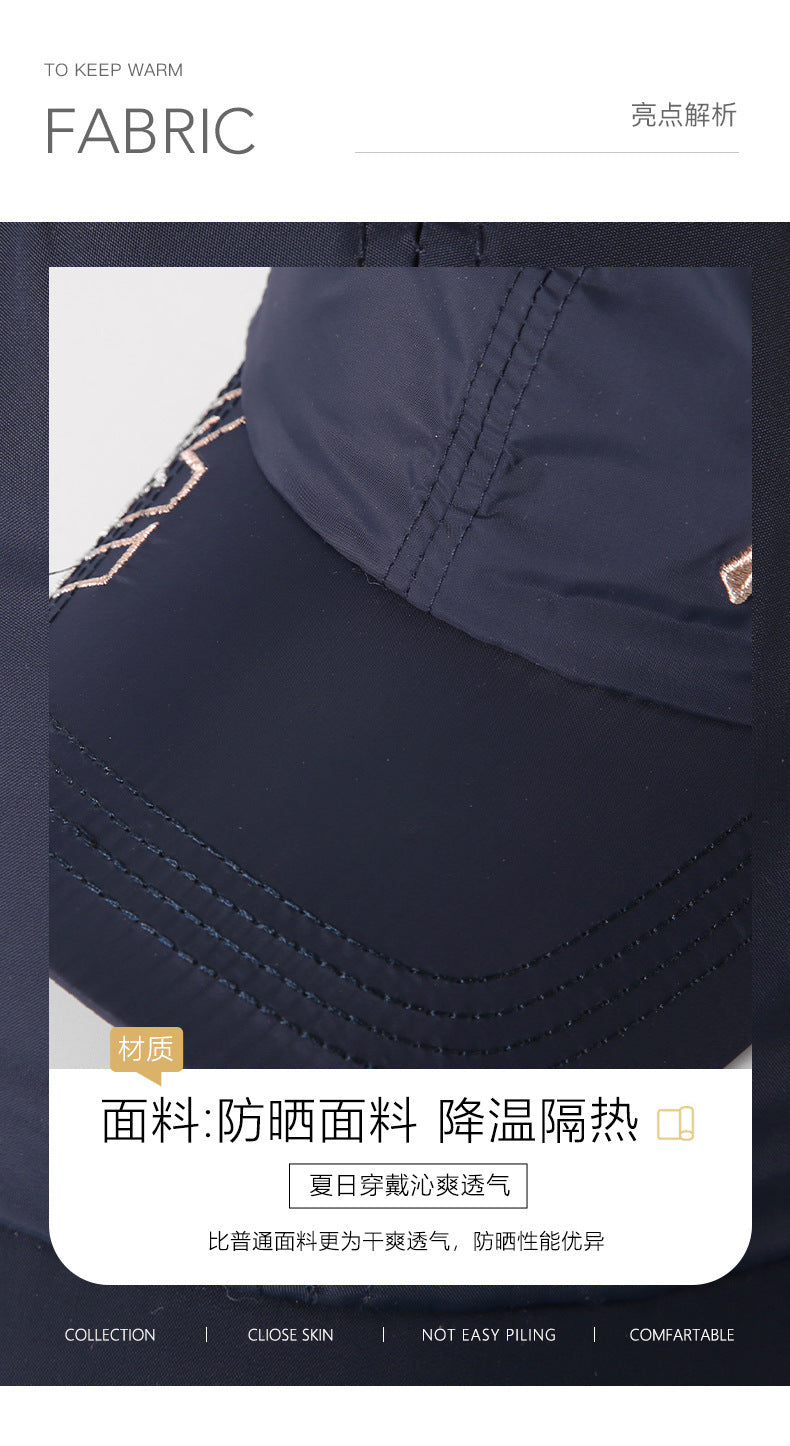 Quick-Drying Sun Protection Hat, Unisex Breathable Peaked Cap, Fashionable and Versatile Baseball Cap Wholesale Custom Logo