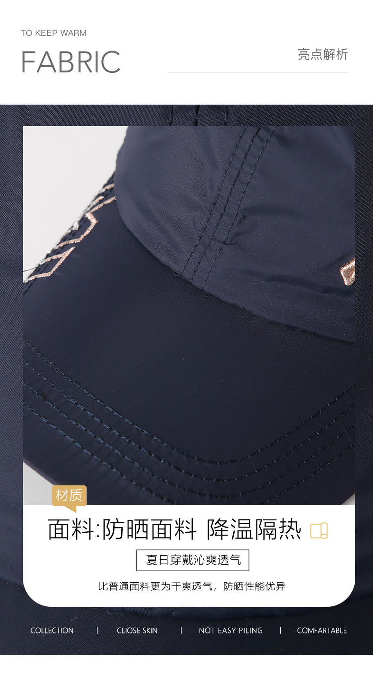Quick-Drying Sun Protection Hat, Unisex Breathable Peaked Cap, Fashionable and Versatile Baseball Cap Wholesale Custom Logo