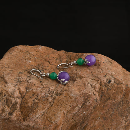 Bohemian Natural Stone Women's Long Necklace Seaside Fashion New Chinese Ethnic Style Medieval Jewelry Set
