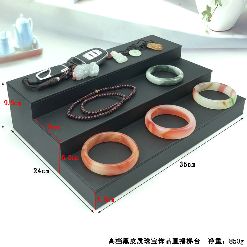 Ice Flower Velvet Jewelry Box Display Plate Ring Bracelet Trapezoidal Jewelry Display Stand Gold and Silver Jewelry Props