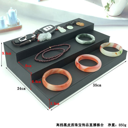 Ice Flower Velvet Jewelry Box Display Plate Ring Bracelet Trapezoidal Jewelry Display Stand Gold and Silver Jewelry Props