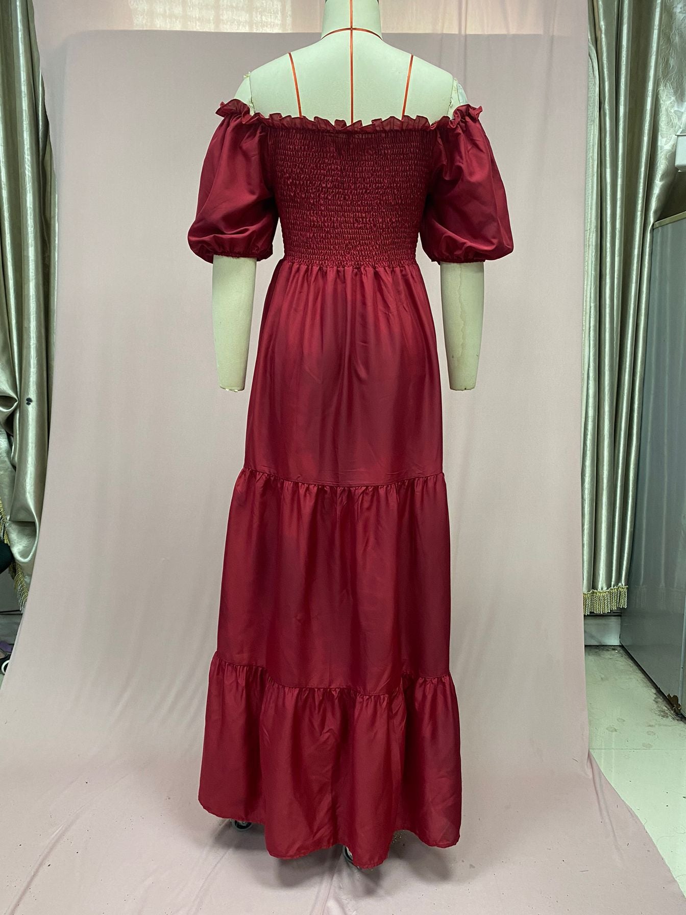 2025 Cross-Border New Spring and Summer European and American Clothing Dress One-Shoulder Floral Off-Shoulder Long Color Fairy Skirt