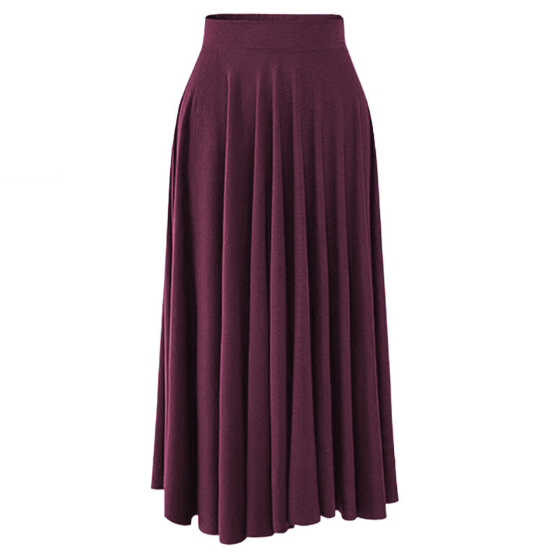 Summer New modal loose large size skirt 200kg fat mm long large swing skirt high waist pleated umbrella skirt