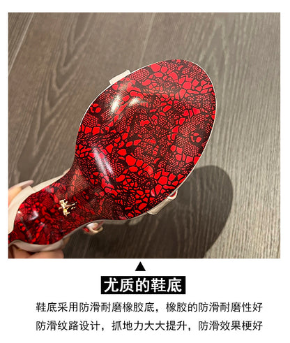 2026 Fashion Patent Leather High-Heeled Sandals for Women Luxury Designer Shoes with Fine Heel Sexy High Heels Elegant Zapatos