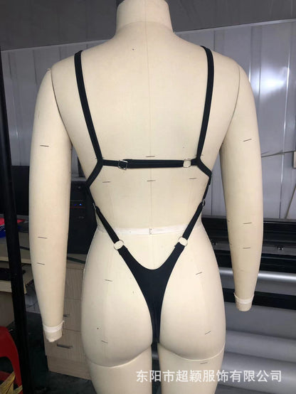 2024 new hot-selling backless one-piece swimsuit sexy slim swimsuit women's bikini foreign trade European and American beach wear