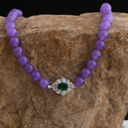 Bohemian Natural Stone Women's Long Necklace Seaside Fashion New Chinese Ethnic Style Medieval Jewelry Set