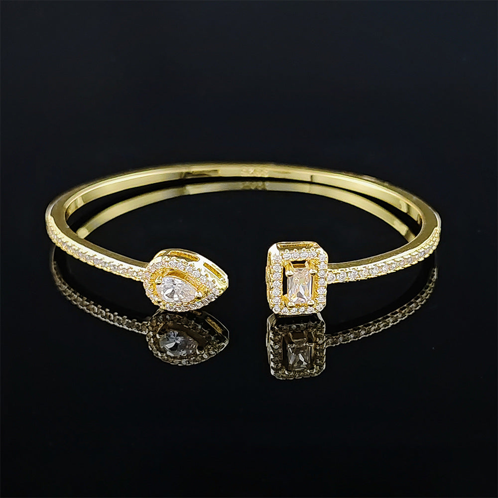 Cross Border jewelry Set Long Zircon Earrings Ring Necklace Jewelry Four Piece Set Hot Sale J6177