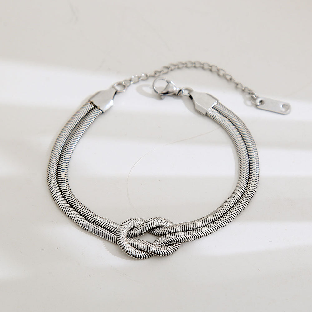 European and American Cross-Border Jewelry Twist Bracelet Niche Design Winding Snake Bone Chain Bracelet Simple Buckle Knot