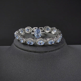 Cross Border jewelry Set Long Zircon Earrings Ring Necklace Jewelry Four Piece Set Hot Sale J6177