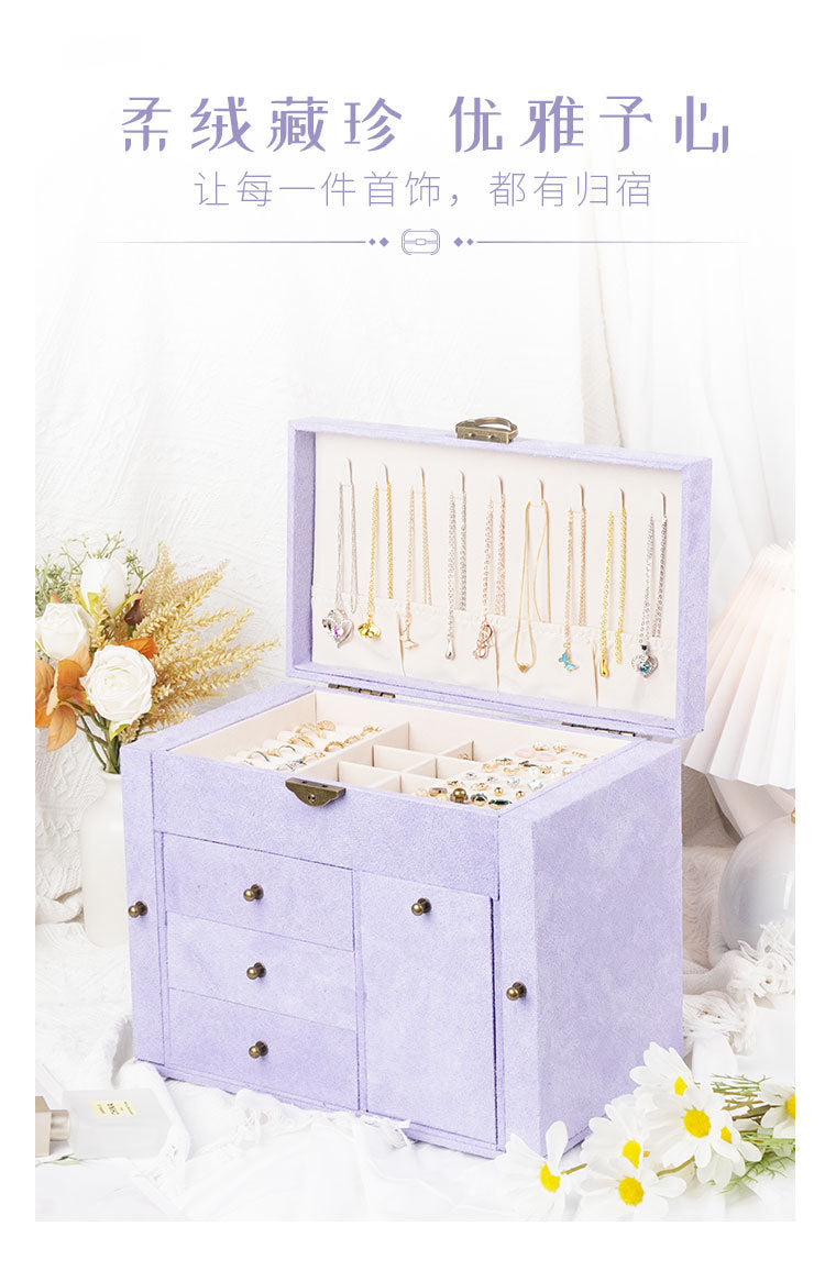 Storage Jewelry Box 2025 New High-End Multi-Layered High-End Necklace Ring Bracelet Large-Capacity Jewelry Box