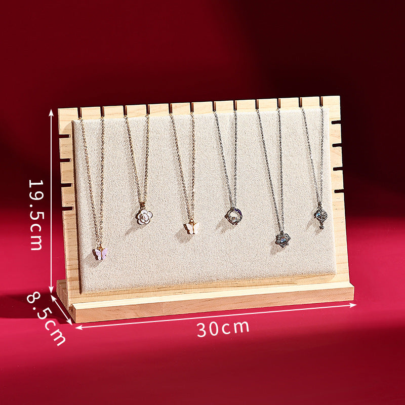 Solid Wood Jewelry Display Stand, Detachable Jewelry Pendant Storage Board, Large Capacity Display Rack for Stalls, Jewelry Store Live Streaming