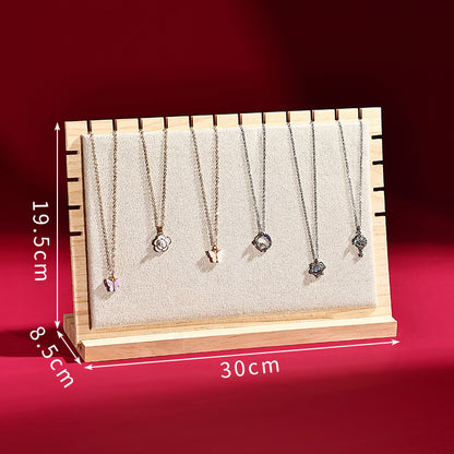 Solid Wood Jewelry Display Stand, Detachable Jewelry Pendant Storage Board, Large Capacity Display Rack for Stalls, Jewelry Store Live Streaming