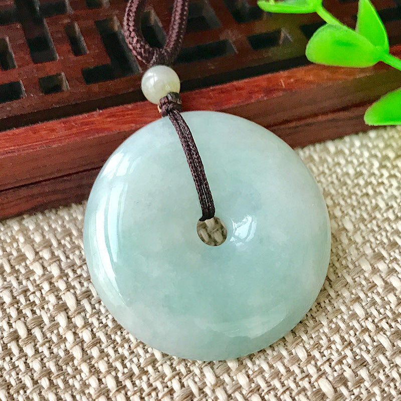 Jade Pendant with Natural Jadeite, Peaceful Buckle, Guanyin Jade Buddha, Burmese Jade Jewelry Factory Wholesale S2091518