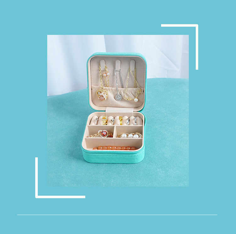 Cross-border jewelry box travel portable earring necklace ring box jewelry storage box in stock wholesale