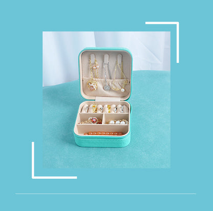 Cross-border jewelry box travel portable earring necklace ring box jewelry storage box in stock wholesale