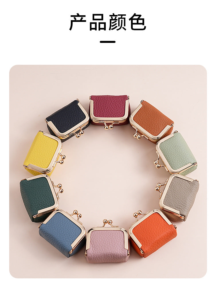 Genuine Leather Mini Necklace Jewelry Box Women's Earrings Gold Ring Gold Jewelry Cosmetics Bag Earphones Coin Purse
