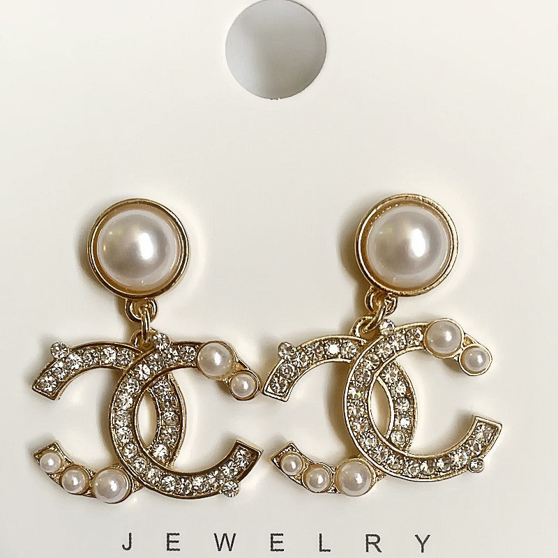 Shijia size pearl earrings women's 2024 new style multi-wearing light luxury temperament earrings s925 silver needle ear jewelry