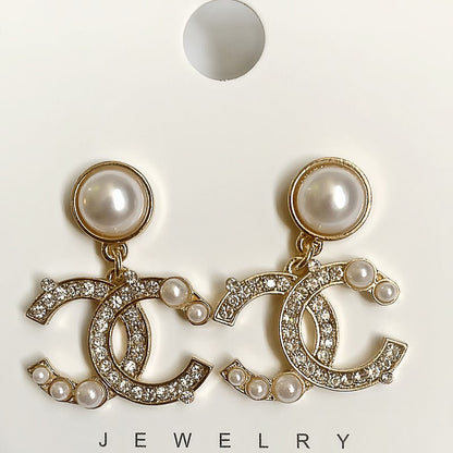 Shijia size pearl earrings women's 2024 new style multi-wearing light luxury temperament earrings s925 silver needle ear jewelry