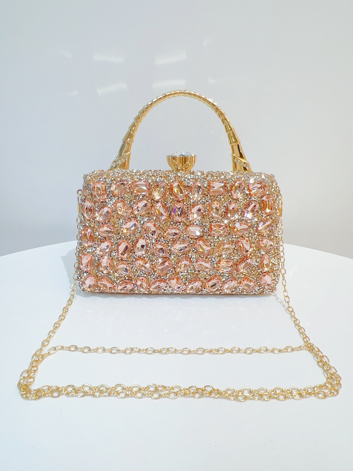 New Cross-border Banquet Handbag Women's Handheld Crossbody Bag Shoulder High-end Small Bag Full Diamond Shiny Evening Bag