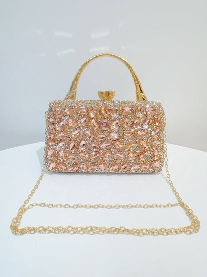 New Cross-border Banquet Handbag Women's Handheld Crossbody Bag Shoulder High-end Small Bag Full Diamond Shiny Evening Bag