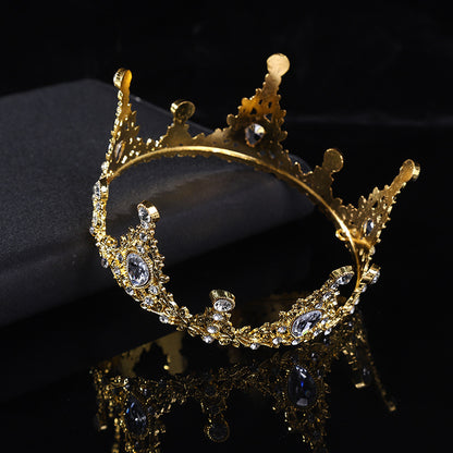 Bridal Tiara European Crown Atmospheric Round Photo Crown Jewelry Wedding Accessories Adult Ceremony Tiara Wholesale