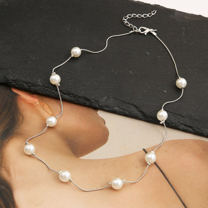 Sweet personality simple natural Joker imitation pearl necklace pearl necklace ladies necklace jewelry wholesale supply