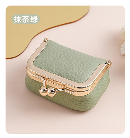 Genuine Leather Mini Necklace Jewelry Box Women's Earrings Gold Ring Gold Jewelry Cosmetics Bag Earphones Coin Purse