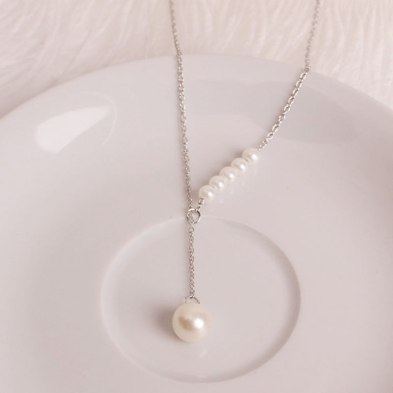 Sweet personality simple natural Joker imitation pearl necklace pearl necklace ladies necklace jewelry wholesale supply