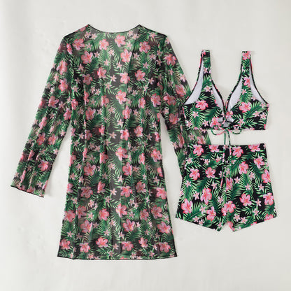 Mingyi New Fashion Sexy European and American Bikini BIKINI Three-piece Women's Swimsuit Multicolor High-end Printed Swimsuit