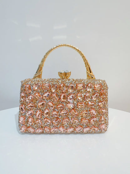 New Cross-border Banquet Handbag Women's Handheld Crossbody Bag Shoulder High-end Small Bag Full Diamond Shiny Evening Bag