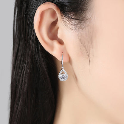 Cross-border ins trendy line jewelry suit angel tears water drop necklace earrings literary female zircon jewelry suit