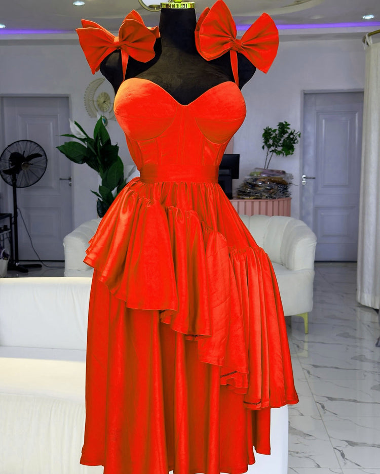 Cross-border source fashion waist sling strap bow sexy dress African women's clothing