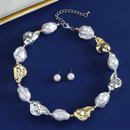 Cross-Border New Style Personalized Irregular Silver Necklace Temperament Style Versatile Temperament Necklace Jewelry Manufacturer Wholesale